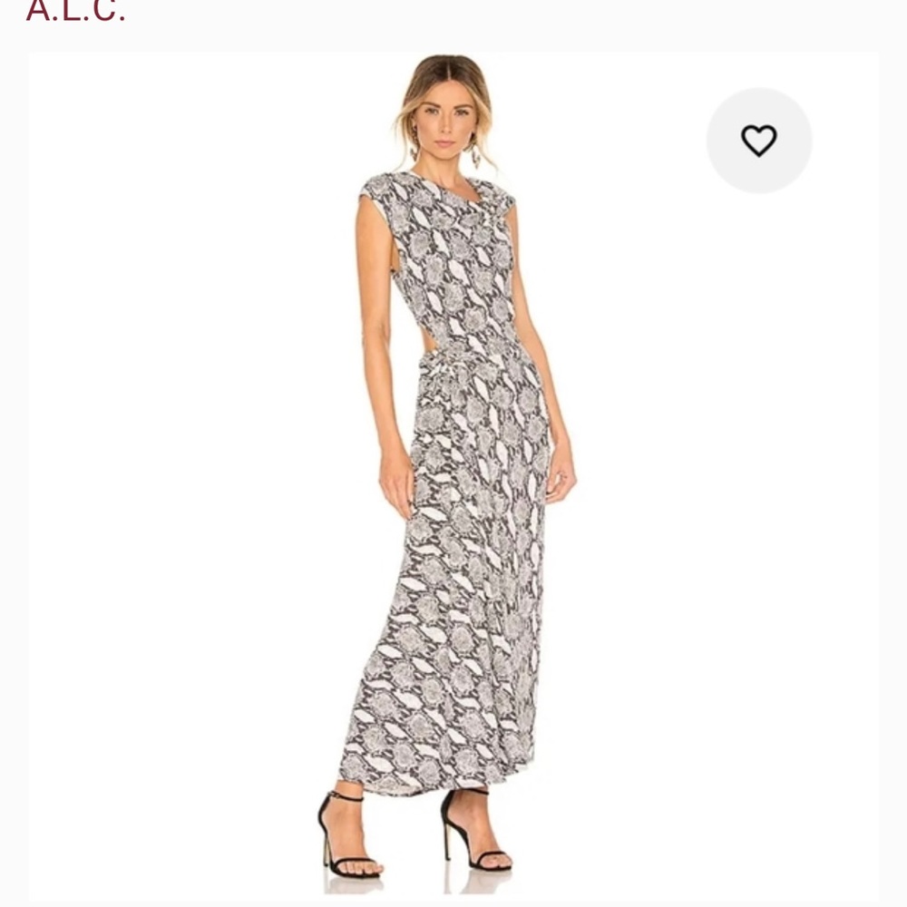 A.L.C Beale snake print midi dress with cutout. Sz 6. BNWT